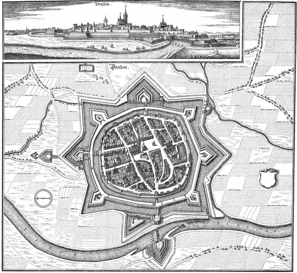 Festung Dorsten 1642, Kupferstich von Matthäus Merian