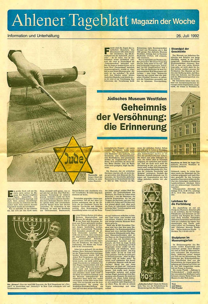 Ahlener Tageblatt vom 25. Juli 1992