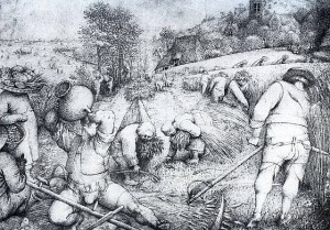 Bauernleben (Zeichnung von Pieter Brueghel 1568) 
