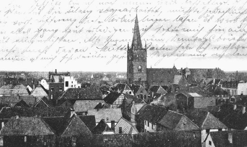Erhaben über den Dächern: die Agathakirche um 1920: Sammlung Grau