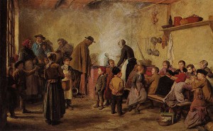 Armenversorgung bzw. Suppenküche, Gemälde von Albert Anker 