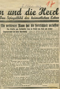 Würdigung in der Dorstener Volkszeitung 1933