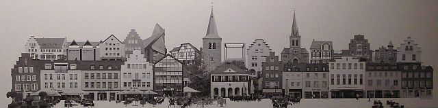 Aufgeklappte Stadtmitte, ein künstlerisch verzeichnetes Foto von Peter Koerber