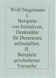 Stellungnahme zur Initiative Deserteursdenkmal 1998