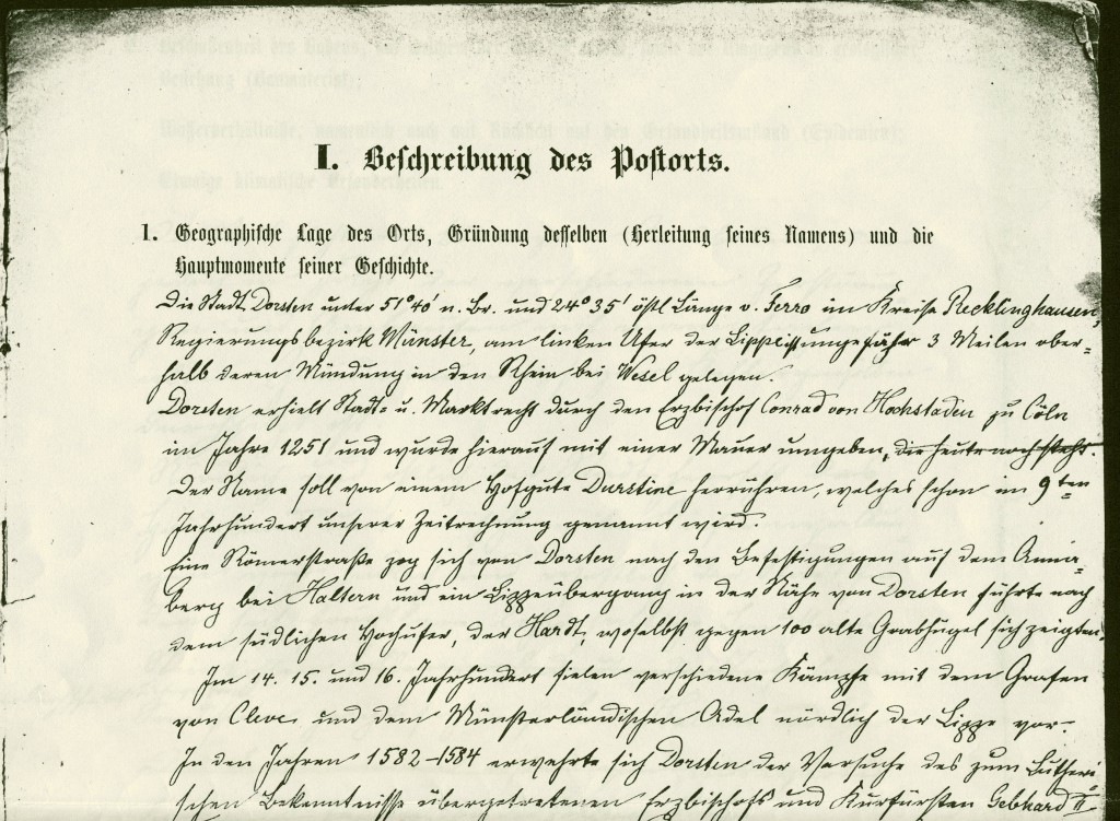 Bericht von 1890 (Faksimile-Ausriss)