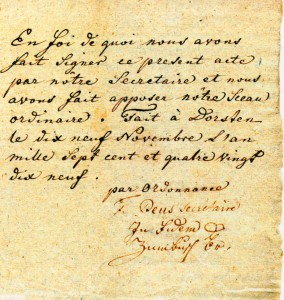 Brief aus der französischen Emigrantenzeit