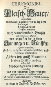 Vorschrift handwerklicher Zeremonien 1715