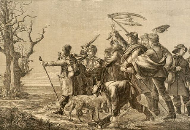 Hollandgänger aus Westfalen auf dem Weg in die Provinzen Holland und Westfriesland um 1850