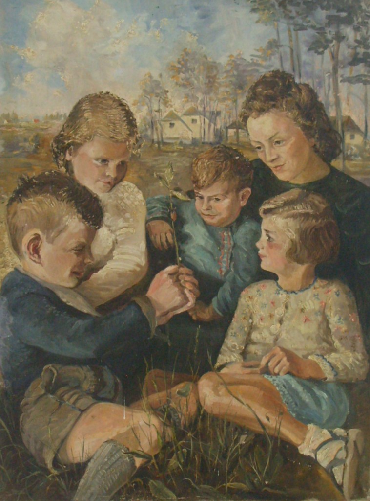 Die Familie des Künstlers, Öl 1946 