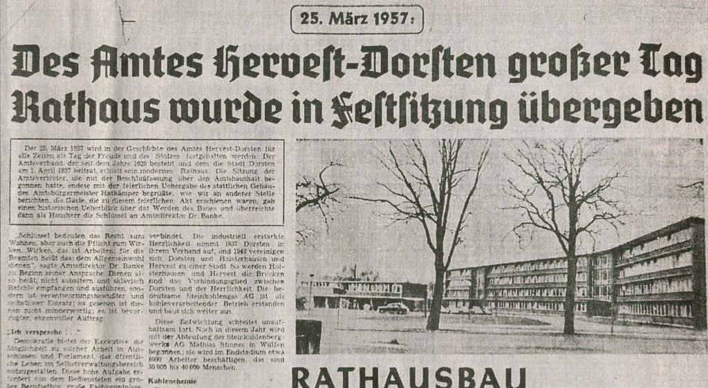 Ruhr Nachrichten von 1957 (Ausriss)