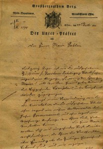 Schreiben an BM Gahlen wegen Schürholz 1811