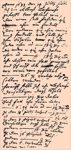 Handschrift Peter de Weldiges 1633